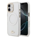 Apple iPhone 17 Uyumlu Kılıf Lacoste Orjinal Lisanslı M-safe Şarj Özellikli Gold Timsah Logolu Buzlu Kapak