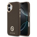 Apple iPhone 17 Uyumlu Kılıf Guess Orjinal Lisanslı M-safe Şarj Özellikli Grained Yazı ve Taşlı 4G Logolu Kapak