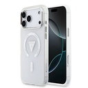 Apple iPhone 17 Pro Max Uyumlu Kılıf Guess Orjinal Lisanslı M-safe Şarj Özellikli IML Baskılı Üçgen Logolu Metal Kamera Çerçeveli Kapak
