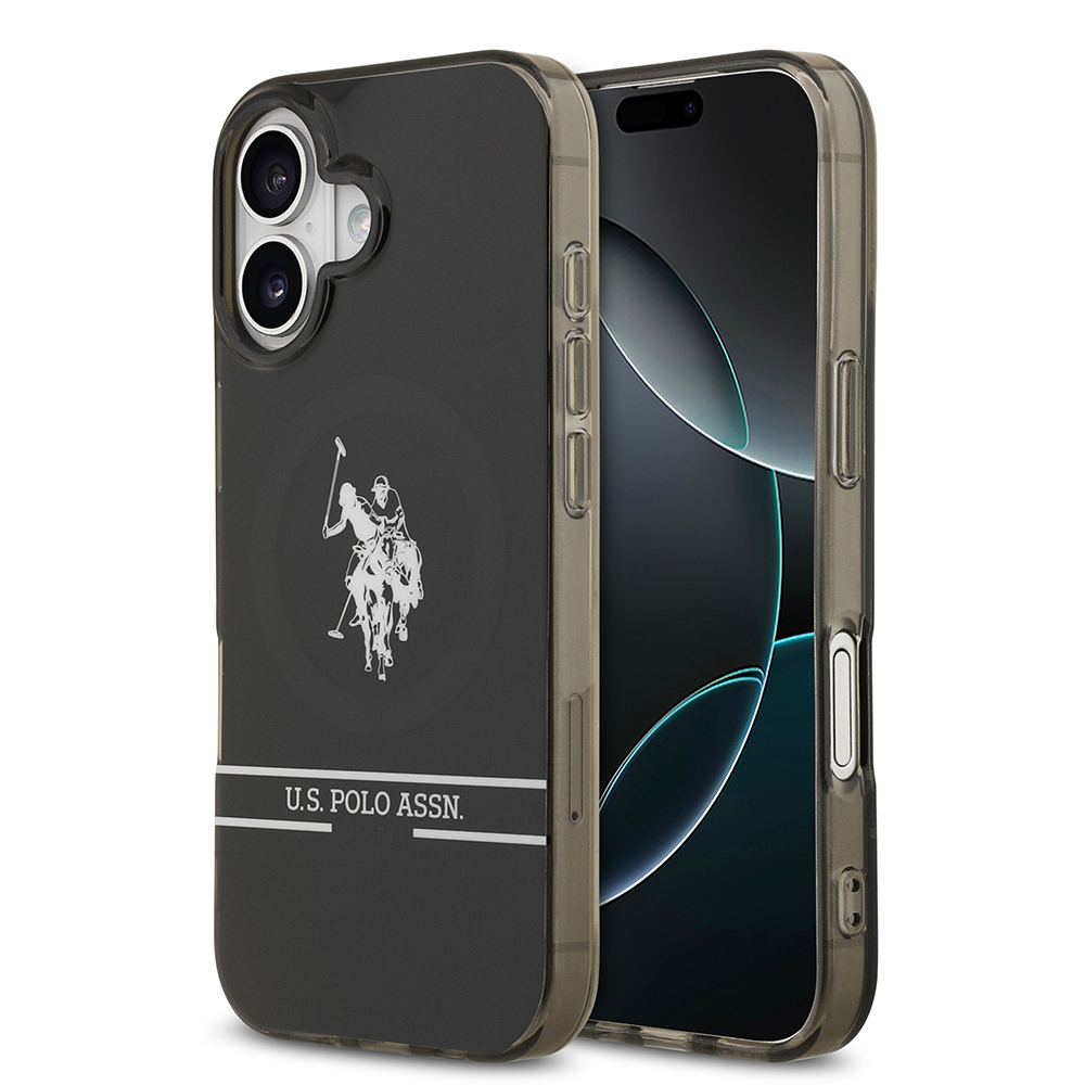 [RNZ-TA126099] Apple iPhone 17 Uyumlu Kılıf U.S. Polo Assn. Orjinal Lisanslı M-safe Şarj Özellikli IML Double Horse Stripe Logolu Kapak
