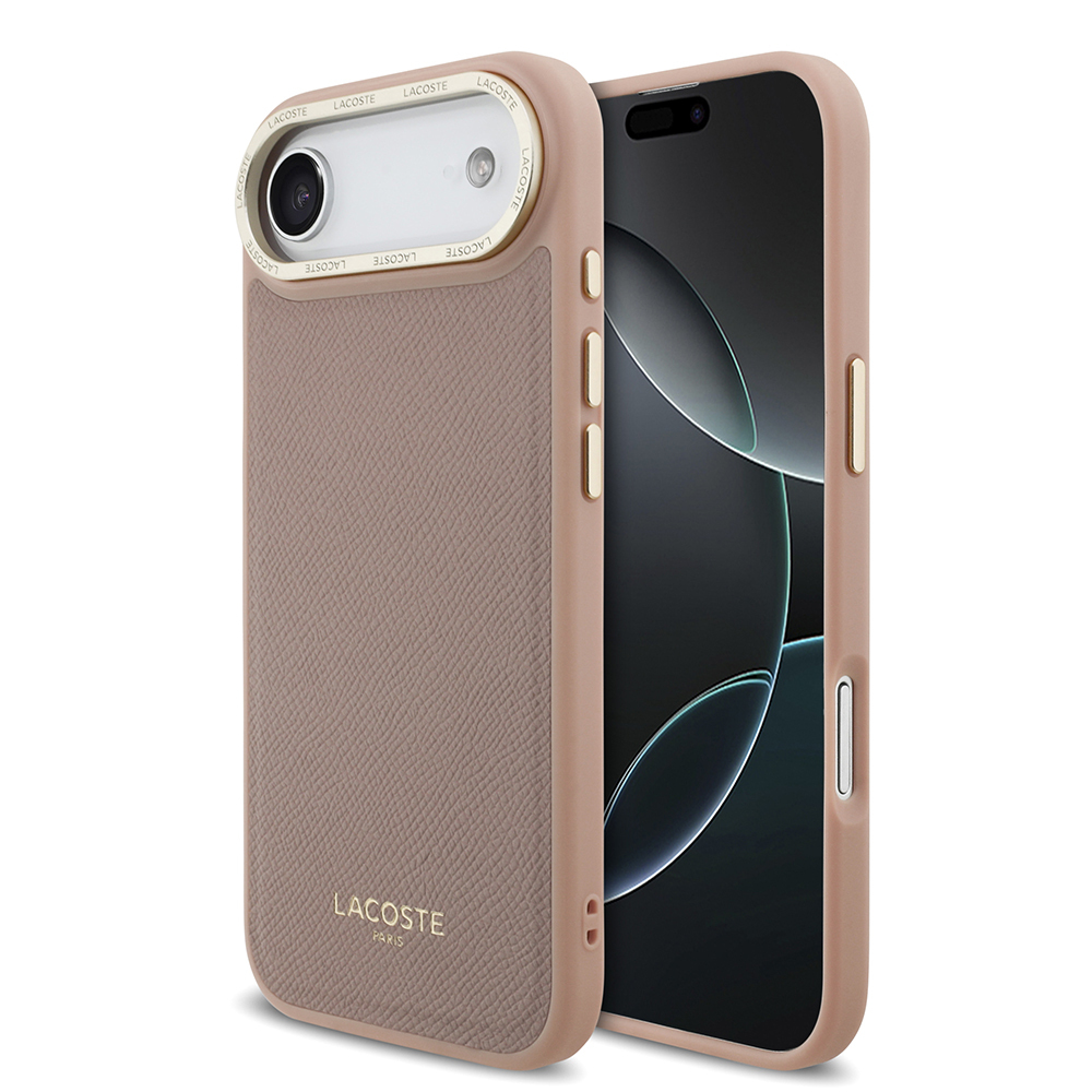 Apple iPhone 17 Air Uyumlu Kılıf Lacoste Orjinal Lisanslı M-safe Şarj Özellikli Champs Elysees PU Deri Tasarımlı Kapak
