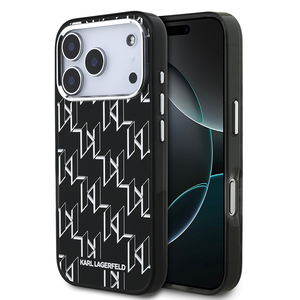 Apple iPhone 17 Pro Uyumlu Kılıf Orjinal Lisanslı M-safe Şarj Özellikli Karl Lagerfeld IML Baskılı Monogram Dizayn Kapak