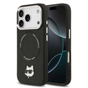 Apple iPhone 17 Pro Uyumlu Kılıf Karl Lagerfeld Orjinal Lisanslı M-safe Şarj Özellikli Metal Kamera ve Buton Tasarımlı Choupette PU Deri Kapak