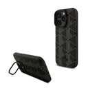 Apple iPhone 16 Pro Max Uyumlu Kılıf Lacoste Orjinal Lisanslı M-safe Şarj Özellikli Standlı PU Deri Karışık Monogram Desenli Kapak