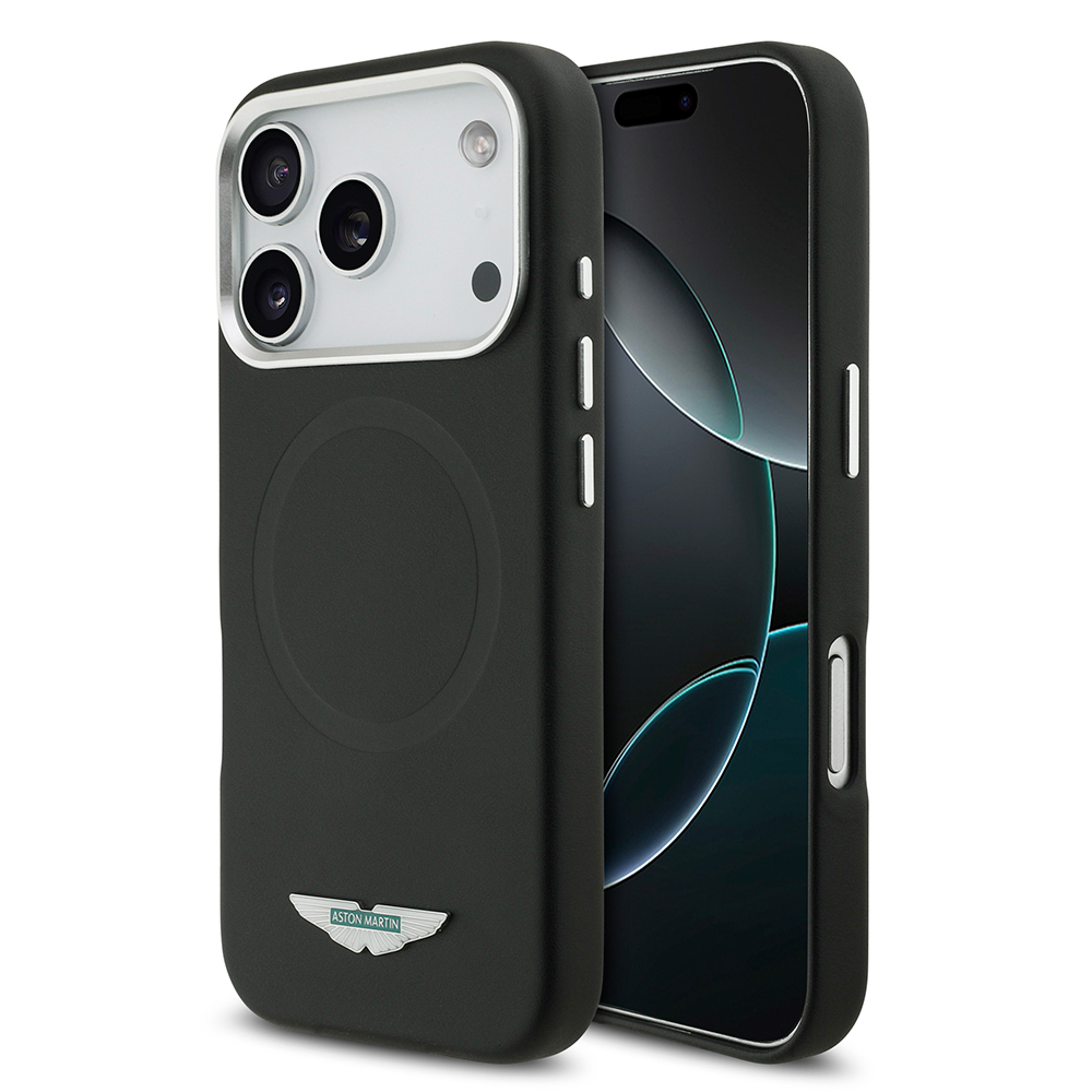 [RNZ-TA126130] Apple iPhone 17 Pro Uyumlu Kılıf Aston Martin Orjinal Lisanslı M-safe Şarj Özellikli Metal Logolu PU Deri Kapak