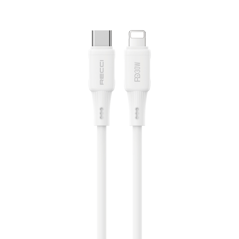 [RNZ-TA126038] Recci RS52CL Type-C to Lightning PD Hızlı Şarj Özellikli Data ve Şarj Kablosu 30W 1M