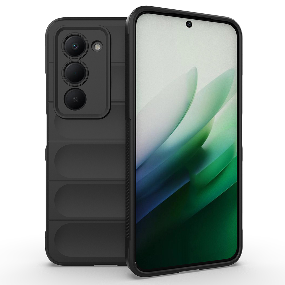 [RNZ-TA127621] Xiaomi Redmi 15 Uyumlu Kılıf Esnek TPU Oyuklu Arka Yüzey Tasarımlı Zore Etnik Silikon Kapak (Siyah)