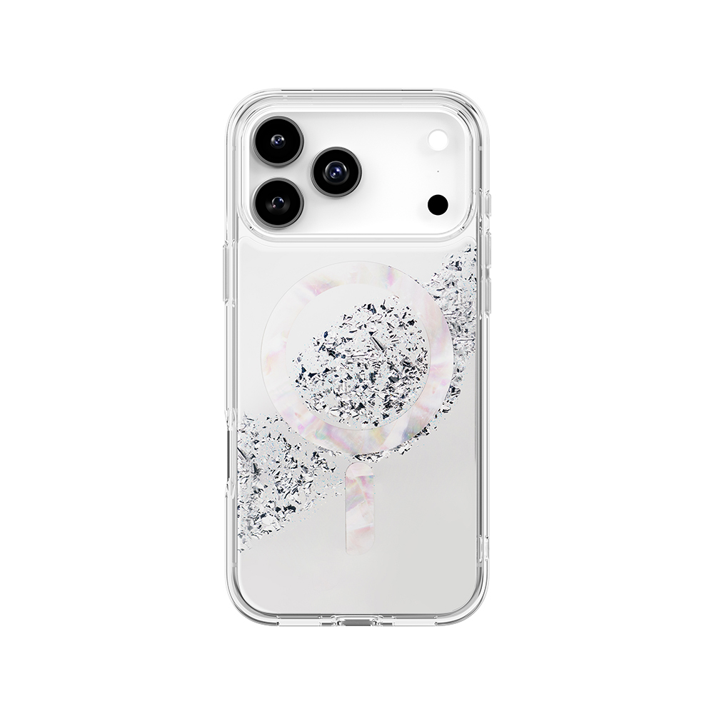 Apple iPhone 17 Pro Max Uyumlu Kılıf M-safe Şarj Parlak Kristal Desenli Coehl Crystelle Kapak