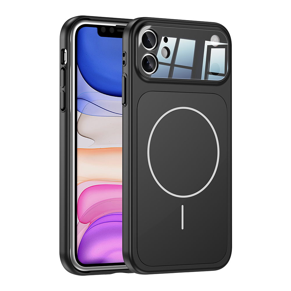 [RNZ-TA127697] Apple iPhone 11 Uyumlu Kılıf Zore M-Safe Şarj Özellikli Kamera Korumalı Formen Kapak (Siyah)