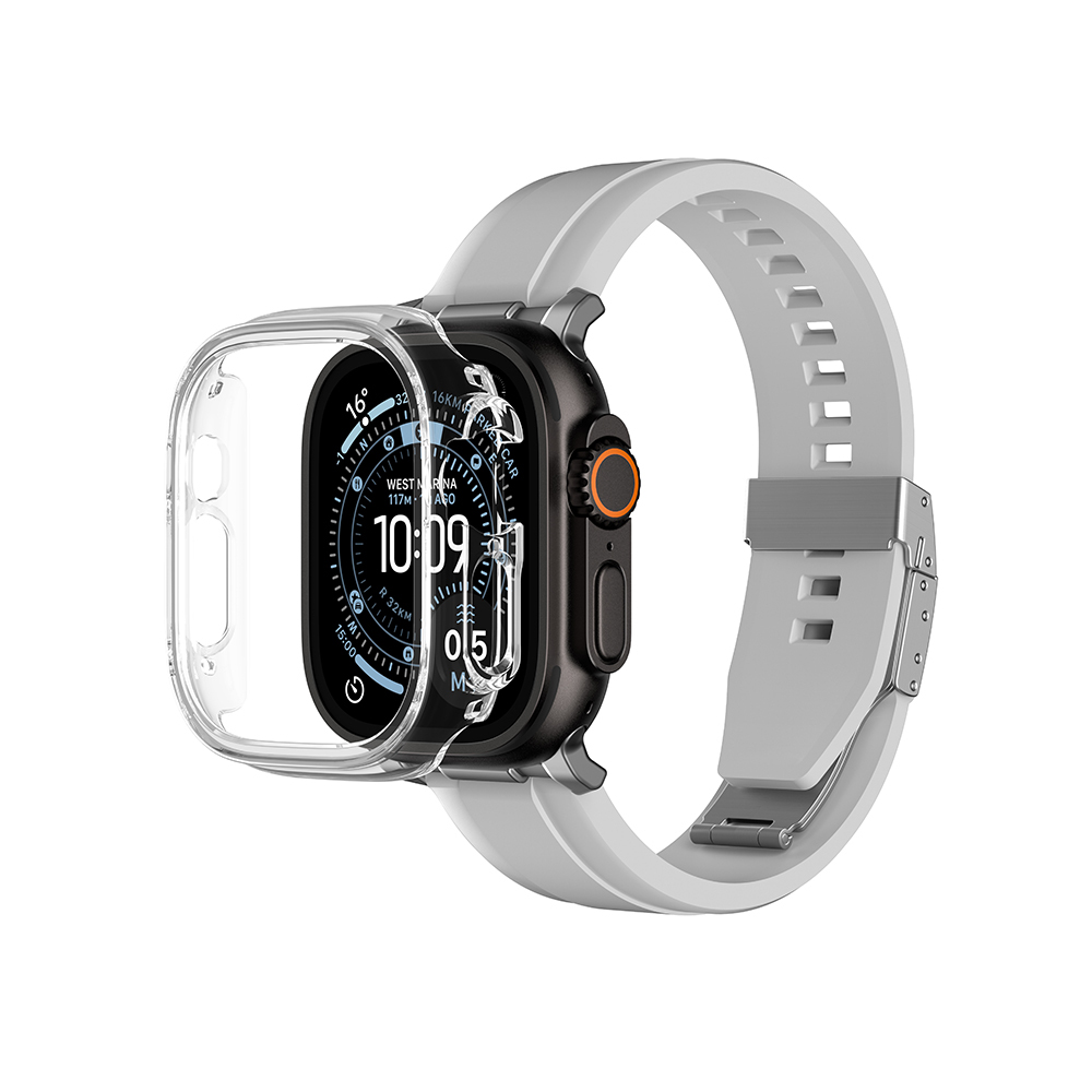Apple Watch Ultra 49mm Uyumlu Amazingthing Radix Minimal FullGuard Sert PC Kasa ve Ekran Koruyucu