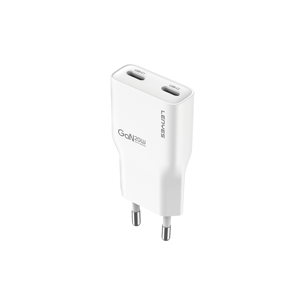 Lenyes LCH15 Dual Type-C PD GaN Teknolojili Hızlı Şarj Başlığı 20W