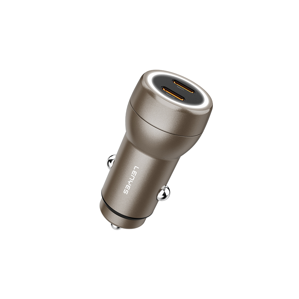[RNZ-TA125363] Lenyes CA65 Hızlı Şarj Özellikli Dual Type-C + Type-C Portlu PD Araç Şarj Aleti 60W