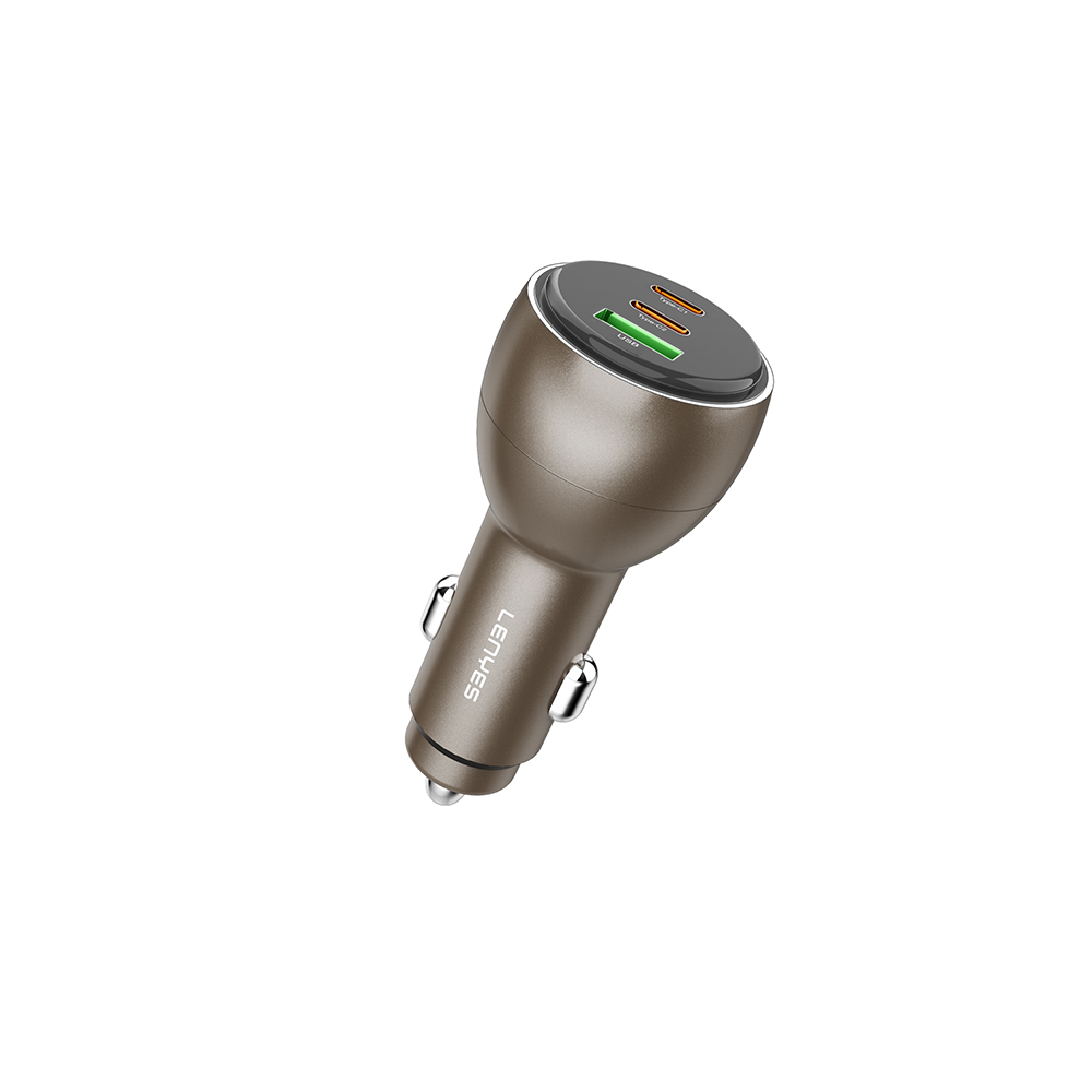[RNZ-TA125364] Lenyes CA66 Hızlı Şarj Özellikli Dual Type-C + Type-C + USB-A Portlu PD Araç Şarj Aleti 95W