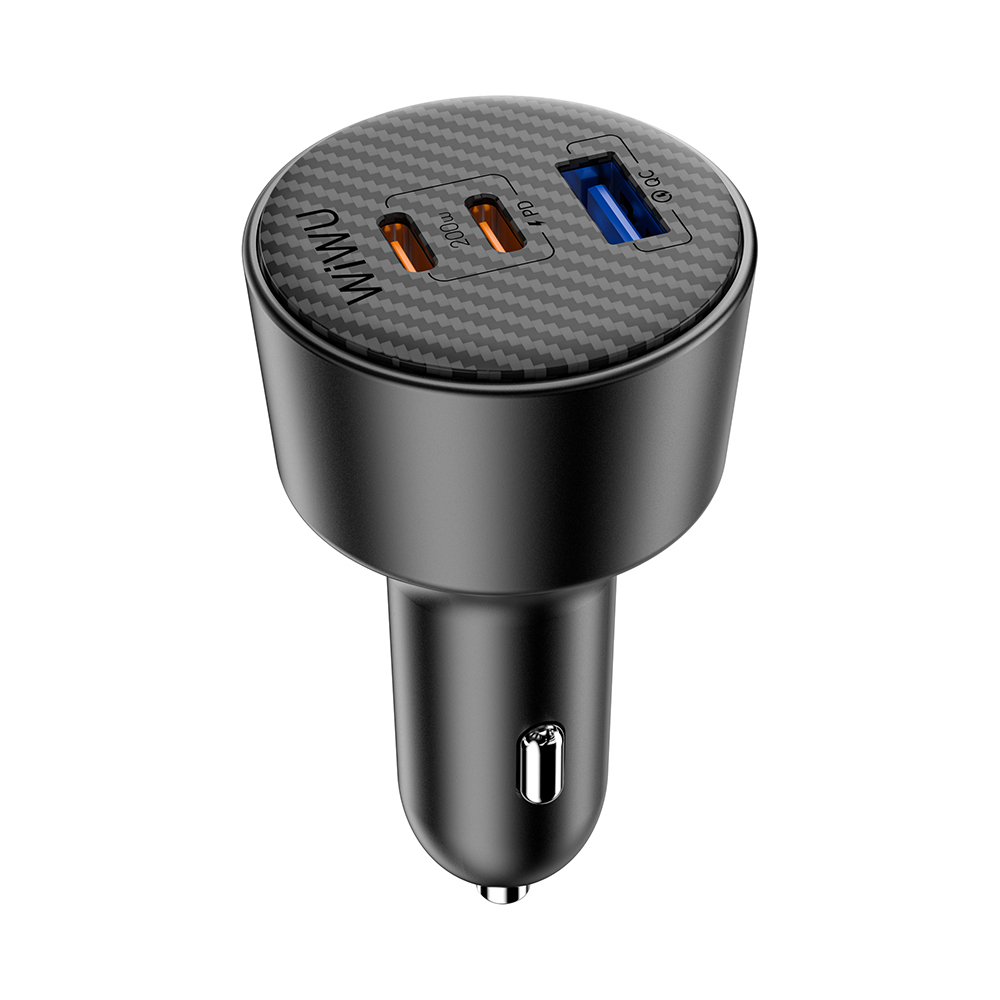 [RNZ-TA127348] Wiwu Wi-CC026 Hızlı Şarj Özellikli PD Type-C + USB-A Portlu Aramid Fiber Araç Şarj Aleti 200W