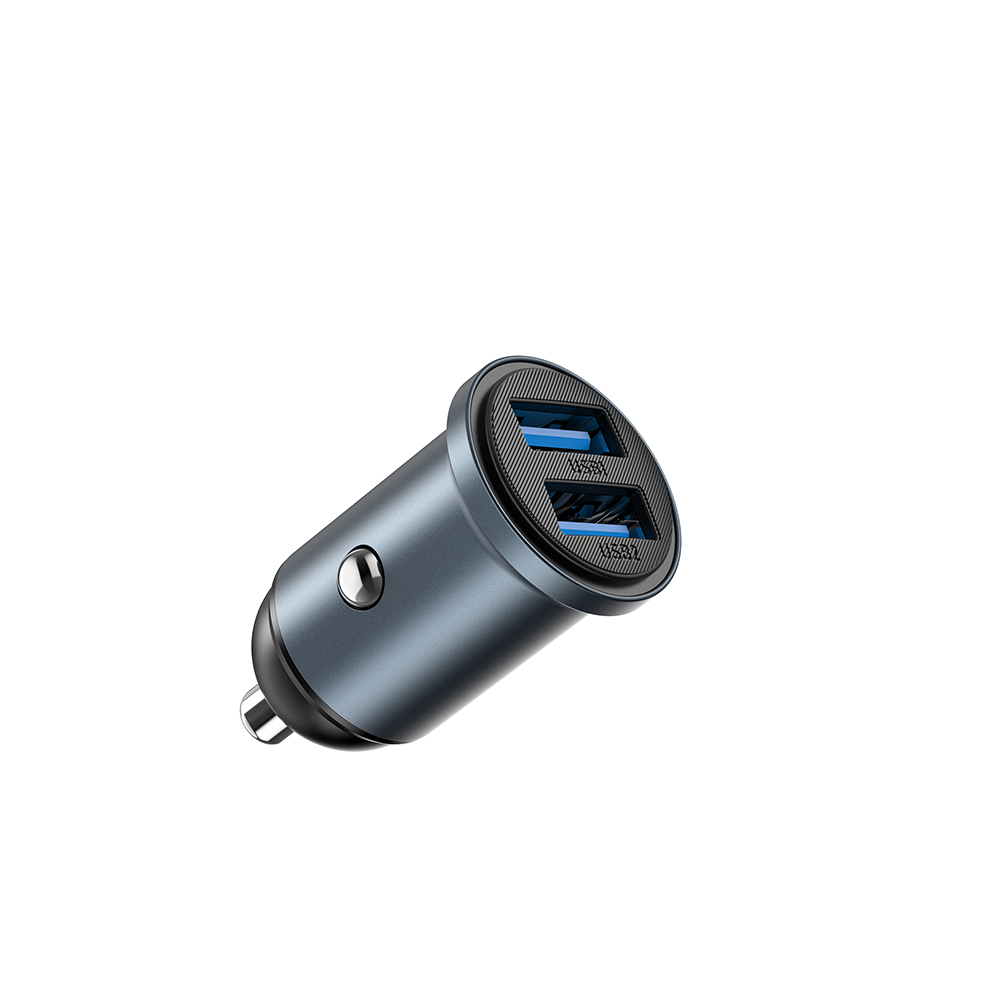 Wiwu Wi-CC031 Nano Lite Serisi Dual USB-A Hızlı Şarj Özellikli Araç Şarj Aleti PD 12W