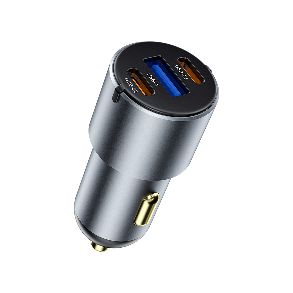 [RNZ-TA125314] Wiwu Wi-CC032 Nano Pro Serisi Dual Type-C + USB-A Hızlı Şarj Özellikli Akım Korumalı Araç Şarj Aleti PD VE QC3.0 60W