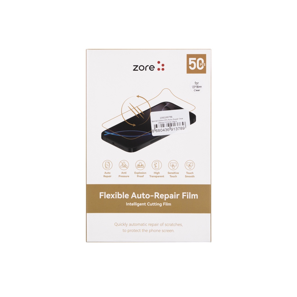 [RNZ-TA128168] Zore Special Edition EPU Auto-Repair Clear Ekran Koruyucu 196mmx125mm 50 Adet