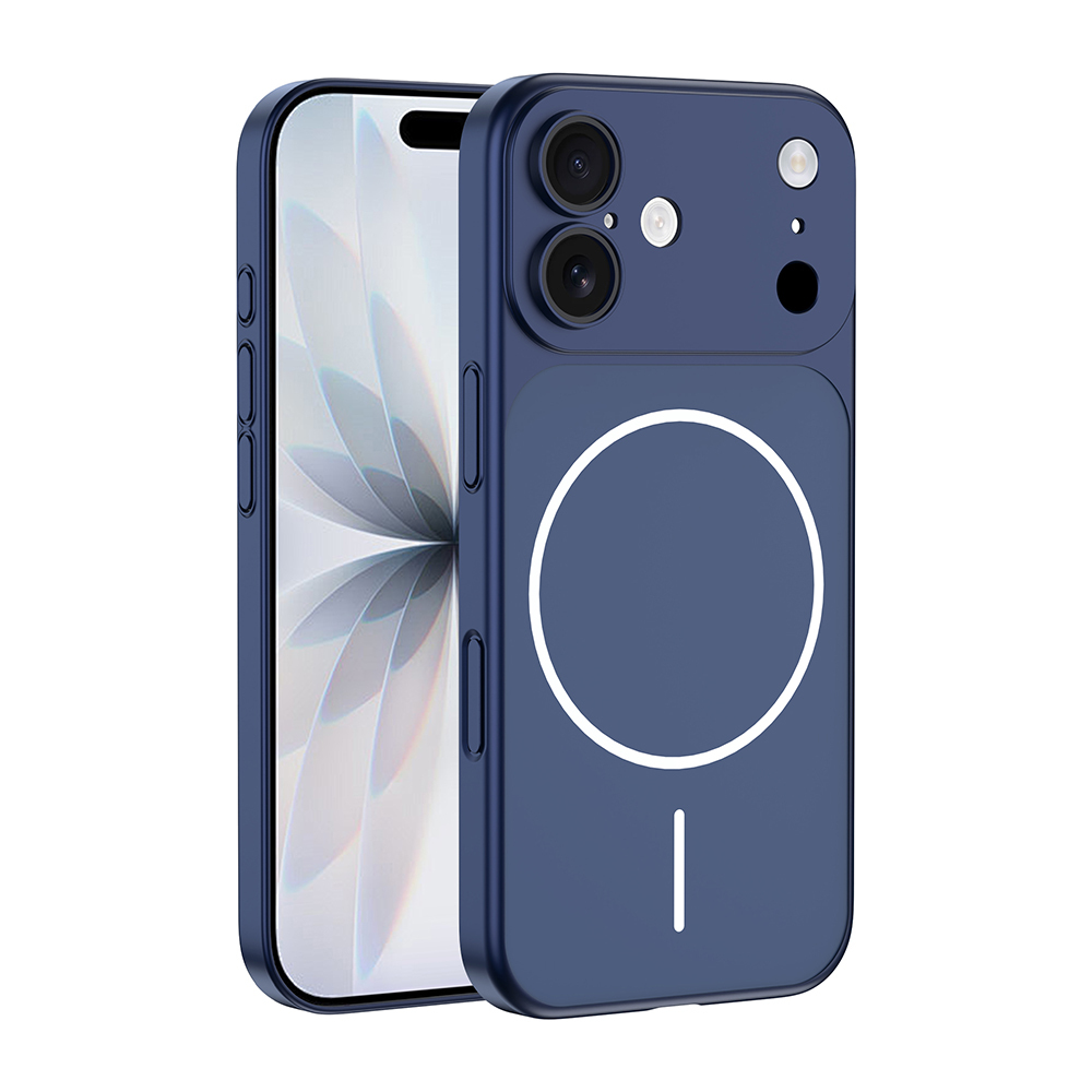 [RNZ-TA128262] Apple iPhone 17 Uyumlu Kılıf Zore M-Safe Şarj Özellikli Kamera Korumalı Spark Kapak (Mavi)