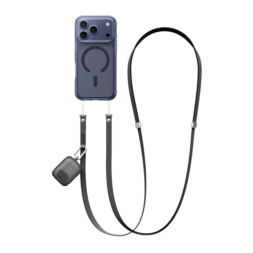 [RNZ-TA129433] Amazingthing Titan Serisi Ayarlanabilir Manyetik Tasarımlı Telefon ve AirPods Boyun Askı İpi (Siyah)