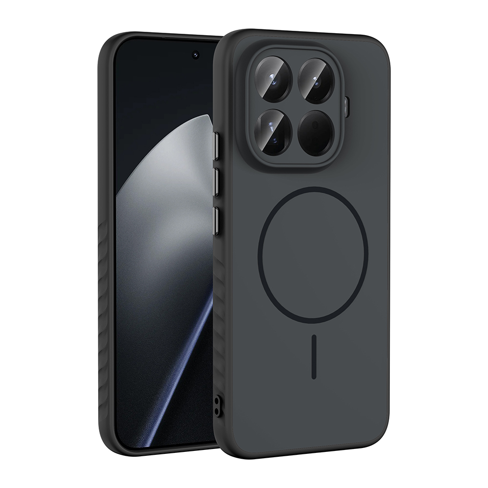 [RNZ-TA128671] Xiaomi 15T Pro Uyumlu Kılıf M-safe Şarj Özellikli Zore Tea Kapak (Siyah)