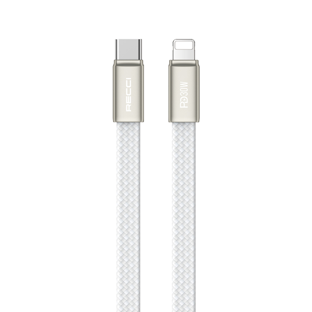 Recci RS55CL Type-C to Lightning PD Hızlı Şarj Özellikli Data ve Şarj Kablosu 30W 1M