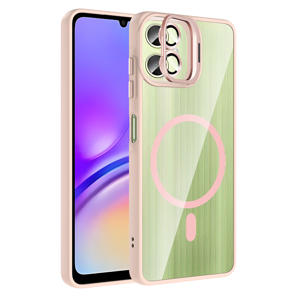 Samsung Galaxy A07 Uyumlu Kılıf Standlı ve Kamera Lens Hediyeli Zore Etro Kapak