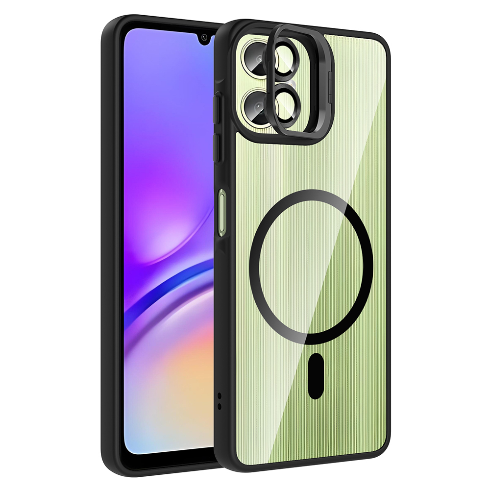 Samsung Galaxy A07 Uyumlu Kılıf Standlı ve Kamera Lens Hediyeli Zore Etro Kapak