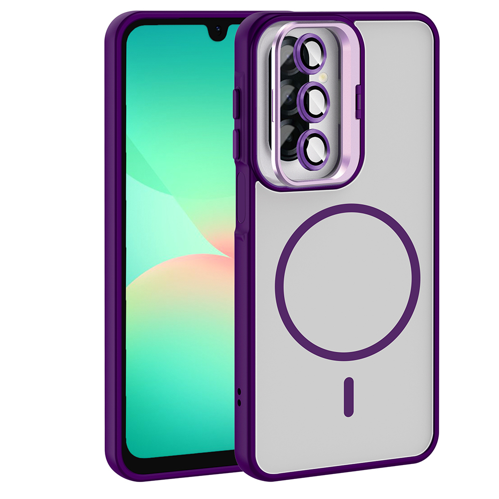 Samsung Galaxy A17 Uyumlu Kılıf Standlı ve Kamera Lens Hediyeli Zore Etro Kapak