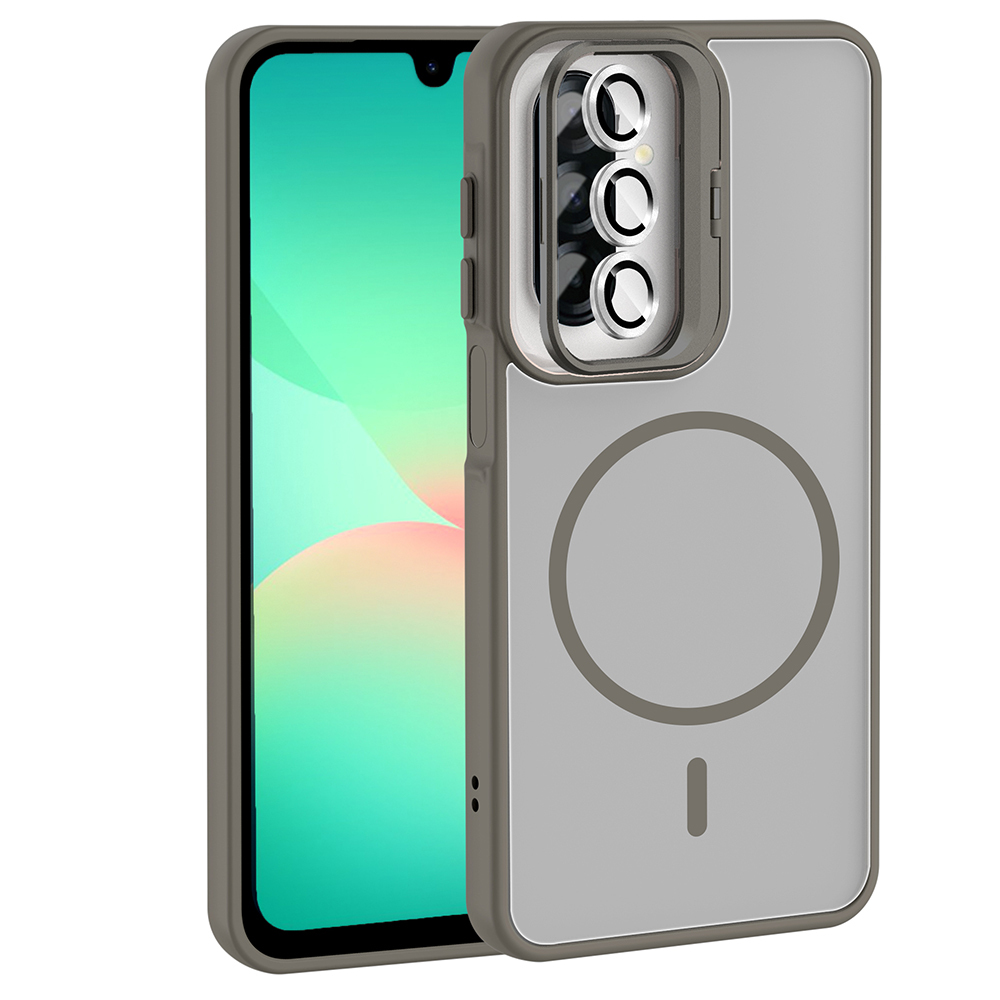 Samsung Galaxy A17 Uyumlu Kılıf Standlı ve Kamera Lens Hediyeli Zore Etro Kapak