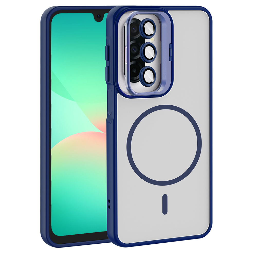 Samsung Galaxy A17 Uyumlu Kılıf Standlı ve Kamera Lens Hediyeli Zore Etro Kapak