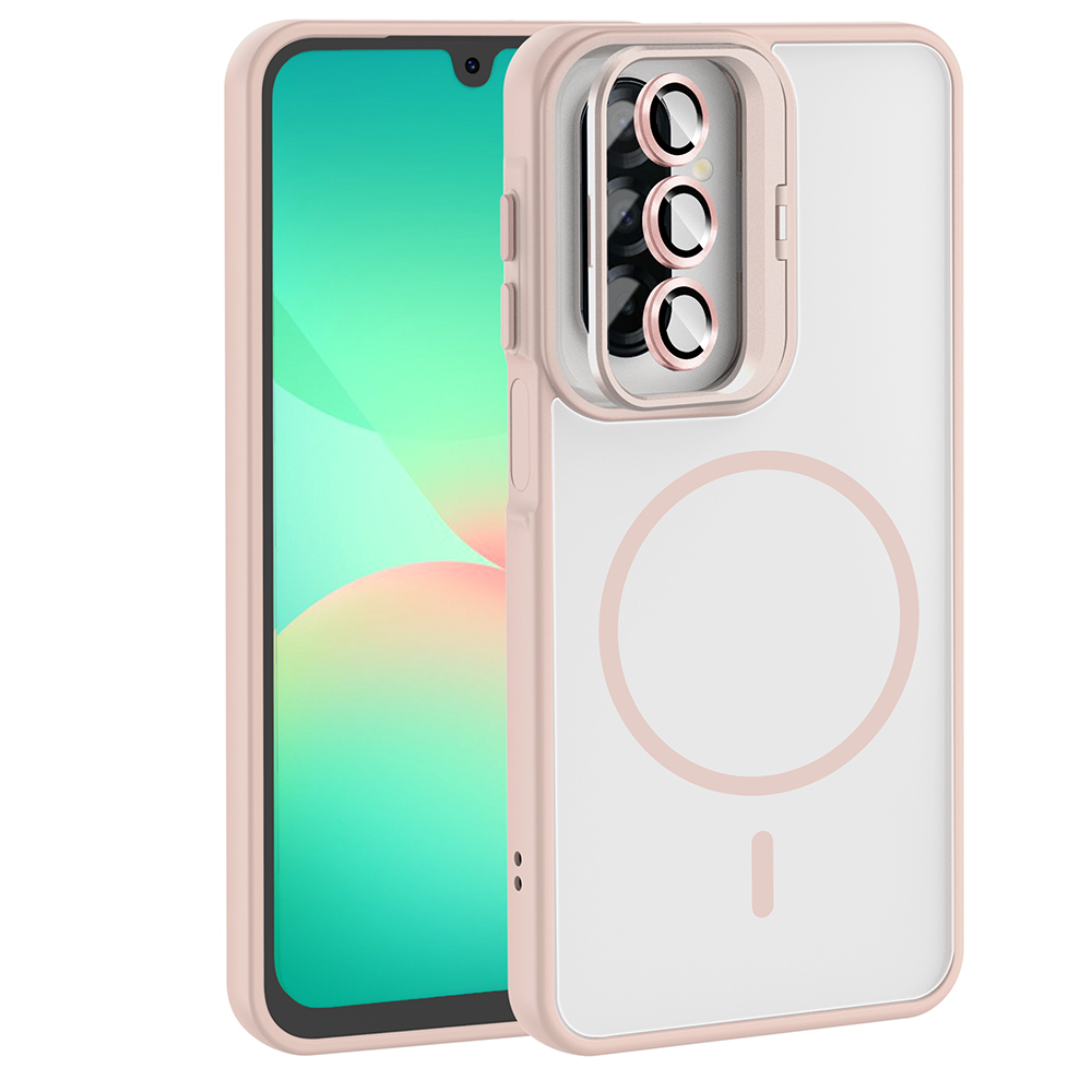 Samsung Galaxy A17 Uyumlu Kılıf Standlı ve Kamera Lens Hediyeli Zore Etro Kapak