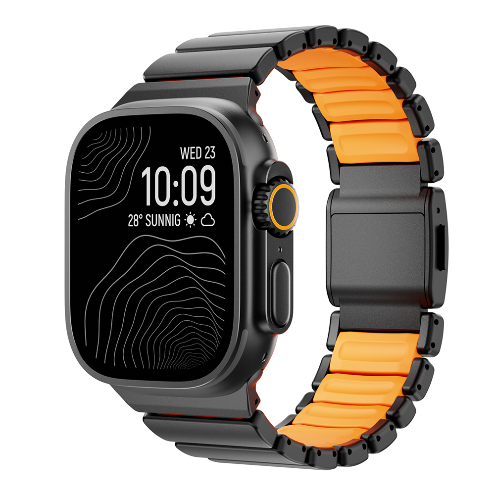 Apple Watch 7 45mm Uyumlu Zore KRD-152 Titanyum Silikon Kordon