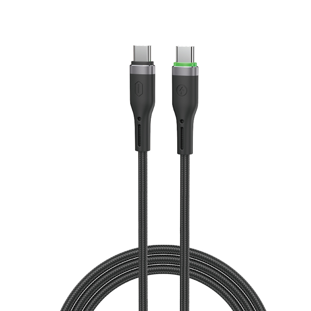 Wiwu Wi-C069 Orginlink Serisi LED Göstergeli Type-C to Type-C Hızlı Şarj Özellikli PD Data ve Şarj Kablosu 60W 1M