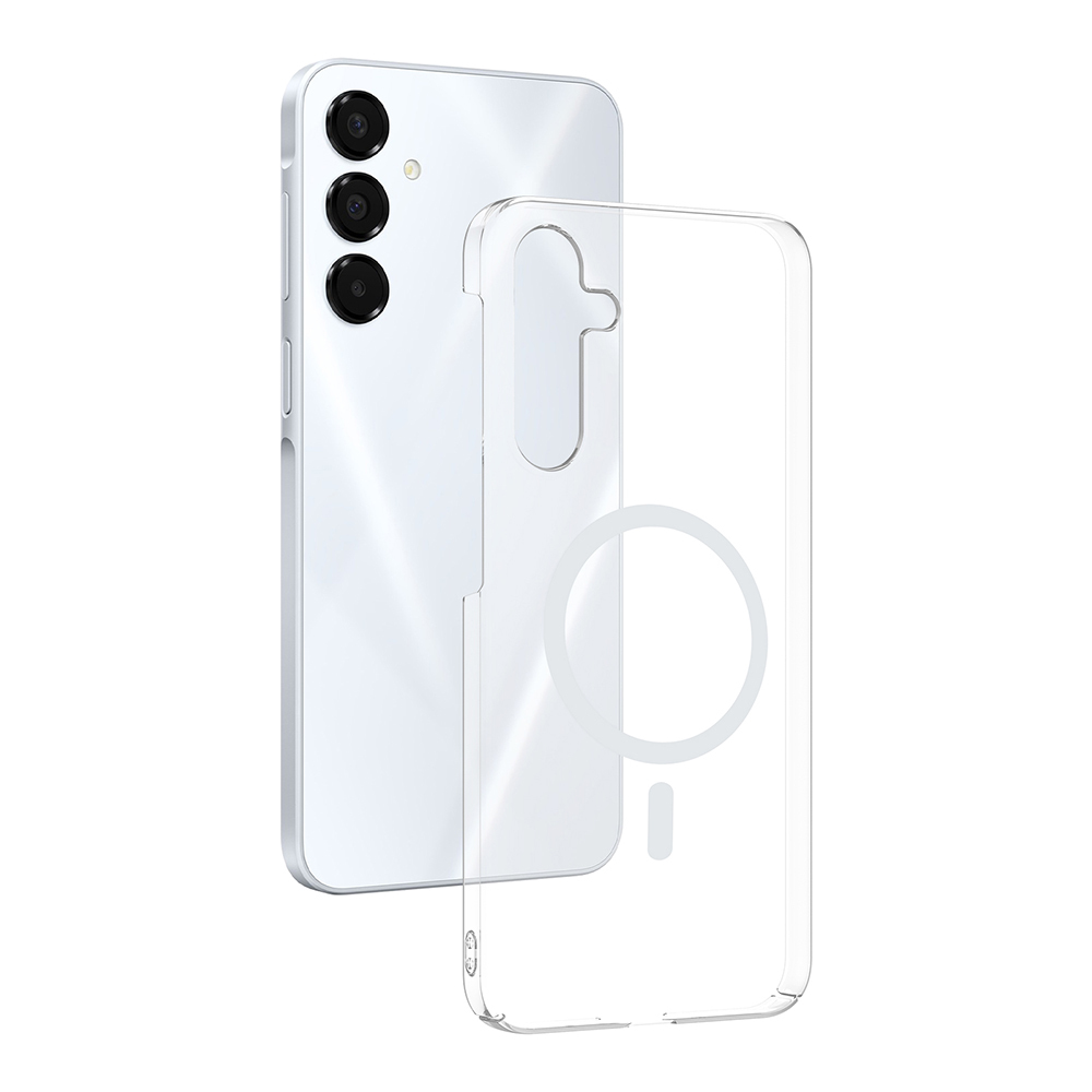Samsung Galaxy A16 Uyumlu Kamera Korumalı M-Safe Şarj Özellikli Şeffaf Zore London Sert PC Kapak