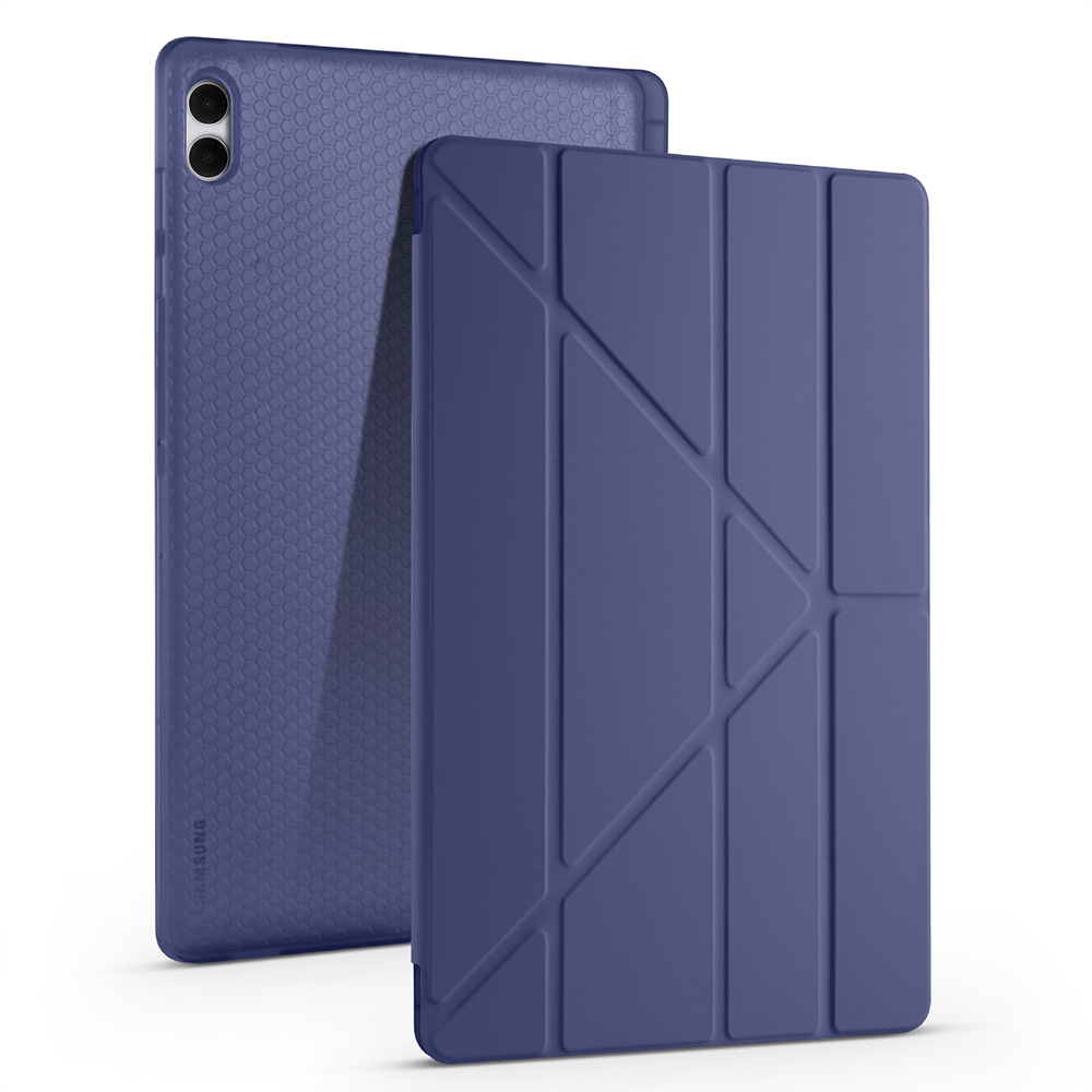 Samsung Galaxy Tab S11 Ultra Uyumlu Kılıf Zore Tri Folding Kalem Bölmeli Standlı Kılıf