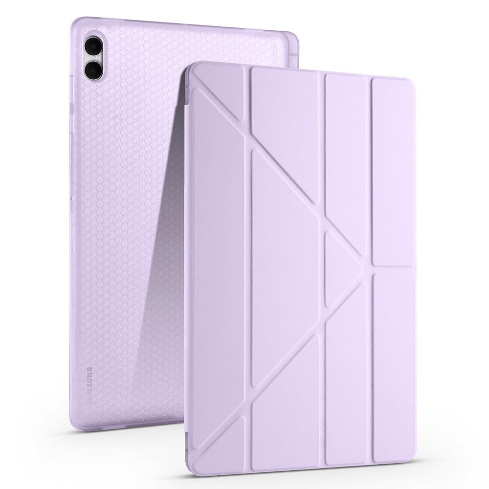 Samsung Galaxy Tab S11 Ultra Uyumlu Kılıf Zore Tri Folding Kalem Bölmeli Standlı Kılıf