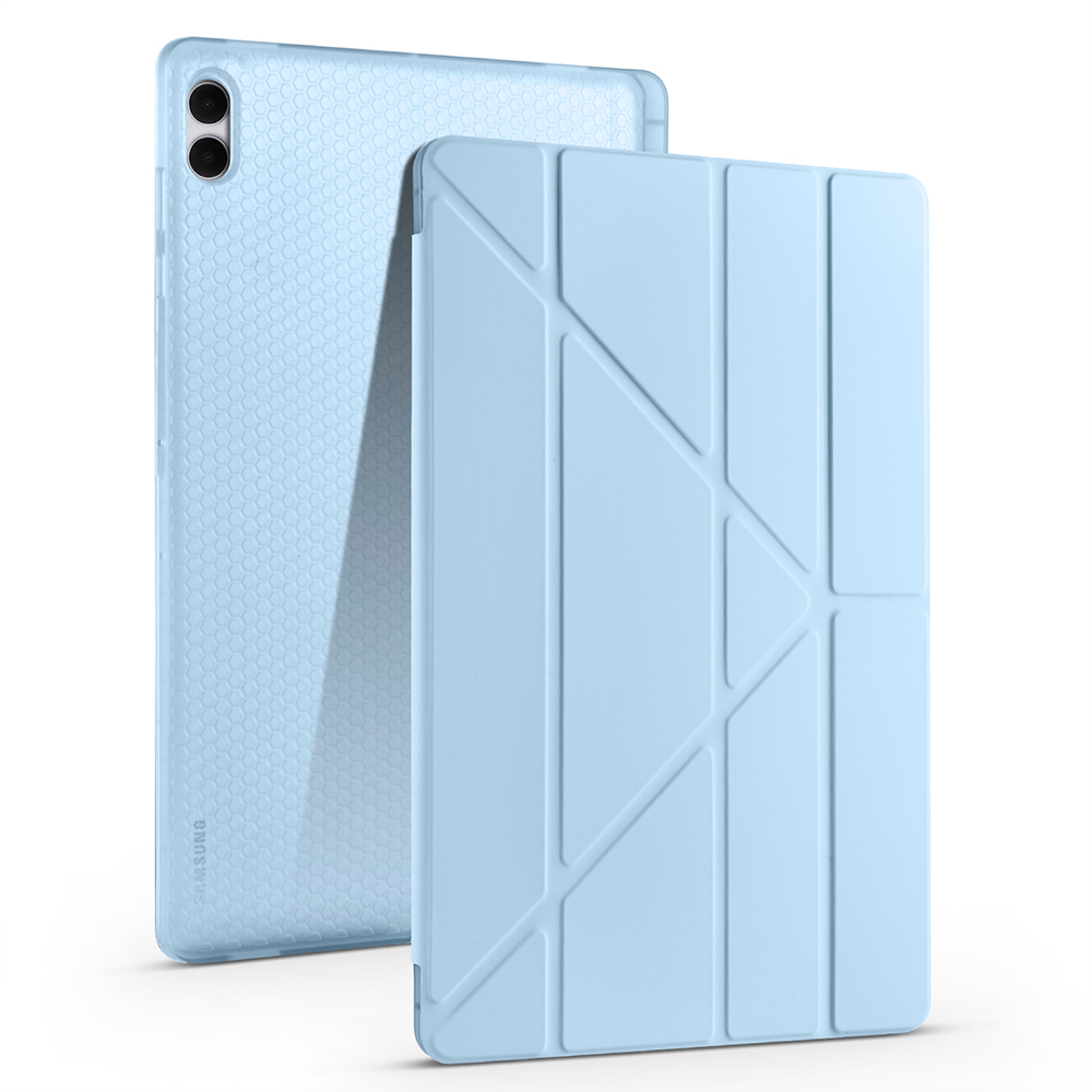 Samsung Galaxy Tab S11 Ultra Uyumlu Kılıf Zore Tri Folding Kalem Bölmeli Standlı Kılıf