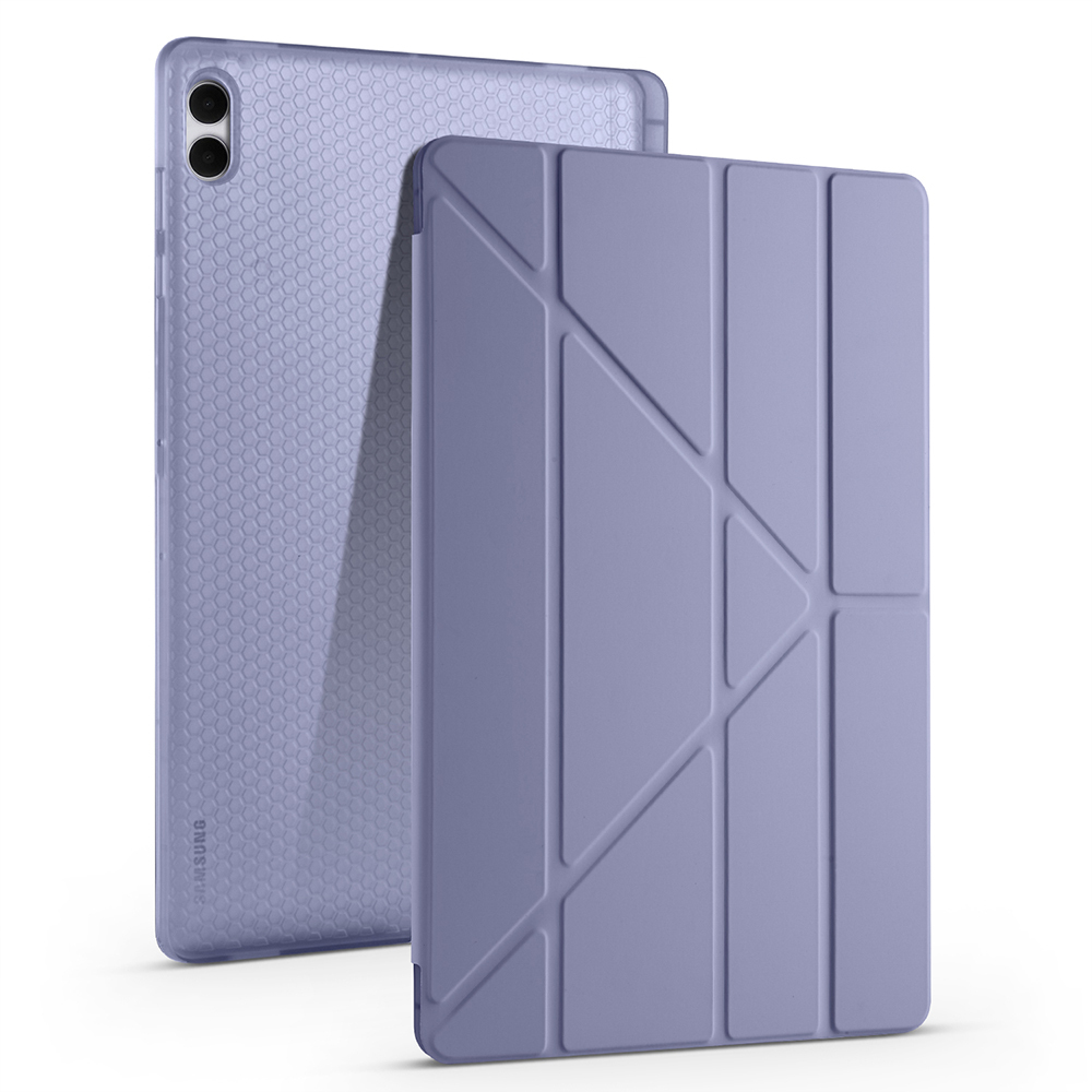Samsung Galaxy Tab S11 Ultra Uyumlu Kılıf Zore Tri Folding Kalem Bölmeli Standlı Kılıf