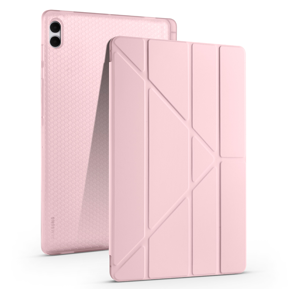 Samsung Galaxy Tab S11 Ultra Uyumlu Kılıf Zore Tri Folding Kalem Bölmeli Standlı Kılıf