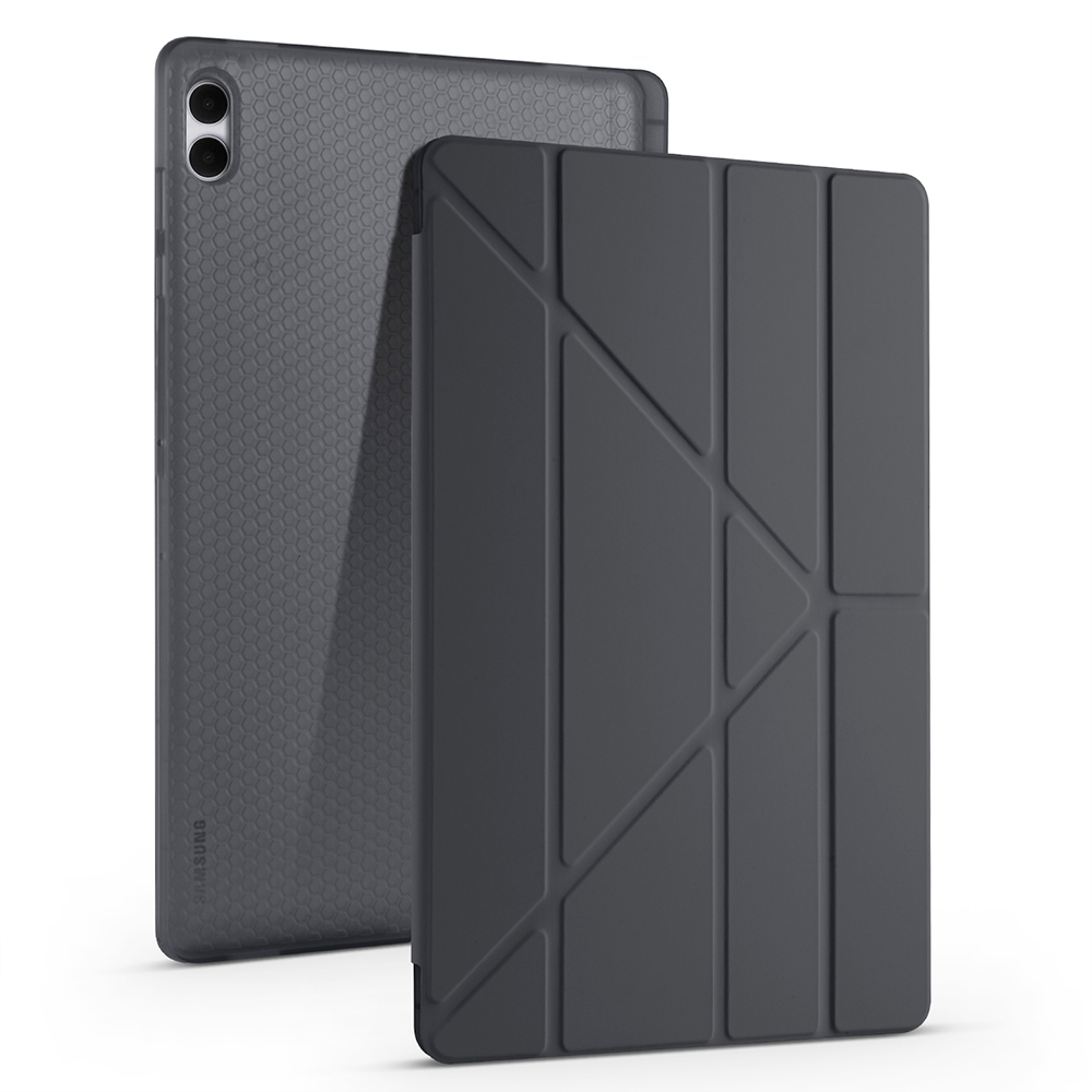 Samsung Galaxy Tab S11 Ultra Uyumlu Kılıf Zore Tri Folding Kalem Bölmeli Standlı Kılıf