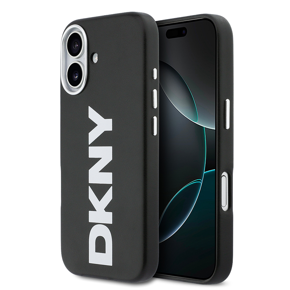 [RNZ-TA127988] Apple iPhone 17 Uyumlu Kılıf DKNY Orjinal Lisanslı M-safe Şarj Özellikli PU Büyük Dikey Logolu Kapak