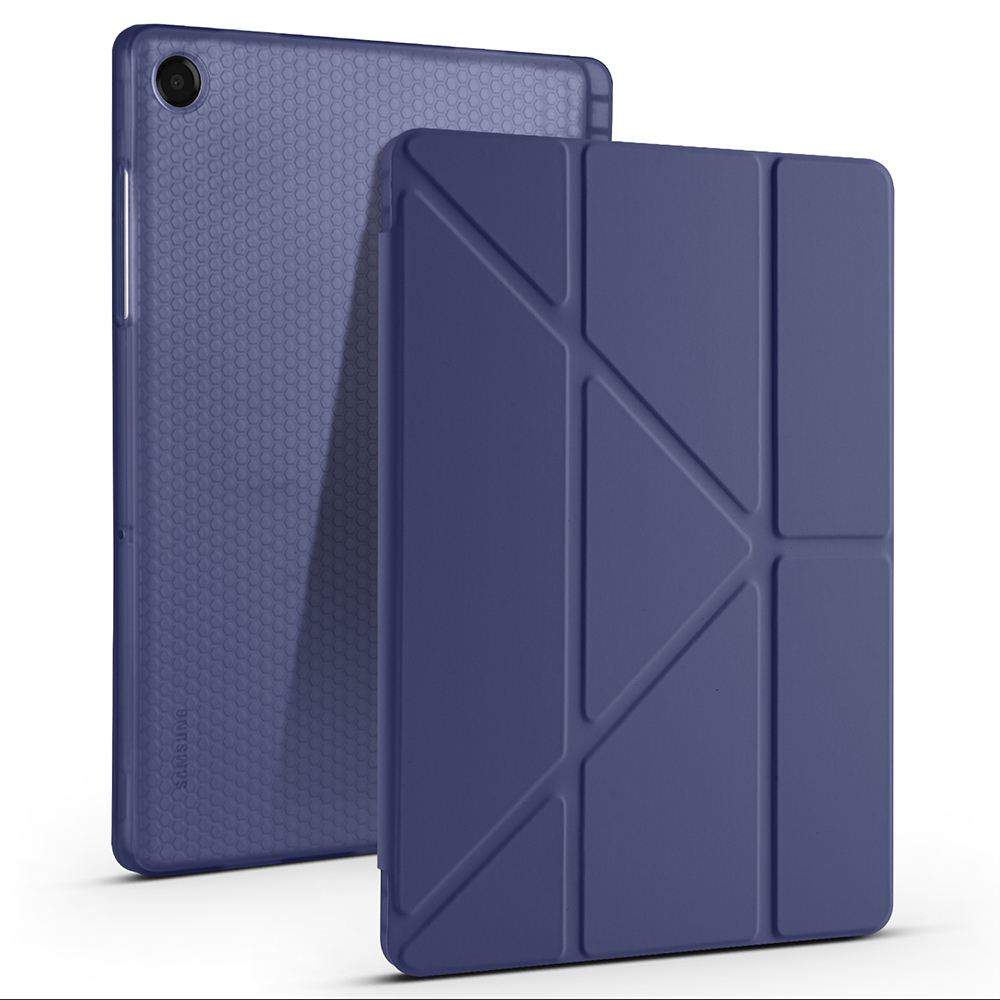 Samsung Galaxy Tab A11 Plus Uyumlu Kılıf Zore Tri Folding Kalem Bölmeli Standlı Kılıf