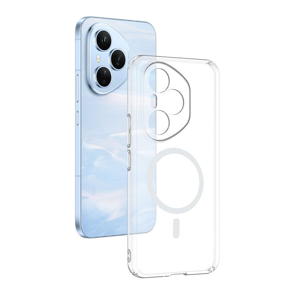 Honor 400 Pro Uyumlu Kamera Korumalı M-Safe Şarj Özellikli Şeffaf Zore London Sert PC Kapak
