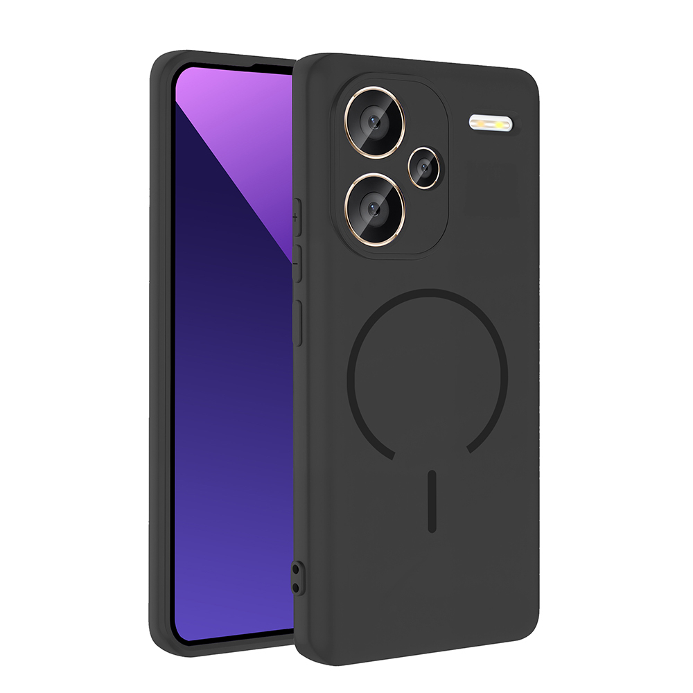 [RNZ-TA128837] Xiaomi Redmi Note 13 Pro Plus 5G Uyumlu Kılıf M-safe Şarj Özellikli Zore Meta Kapak (Siyah)
