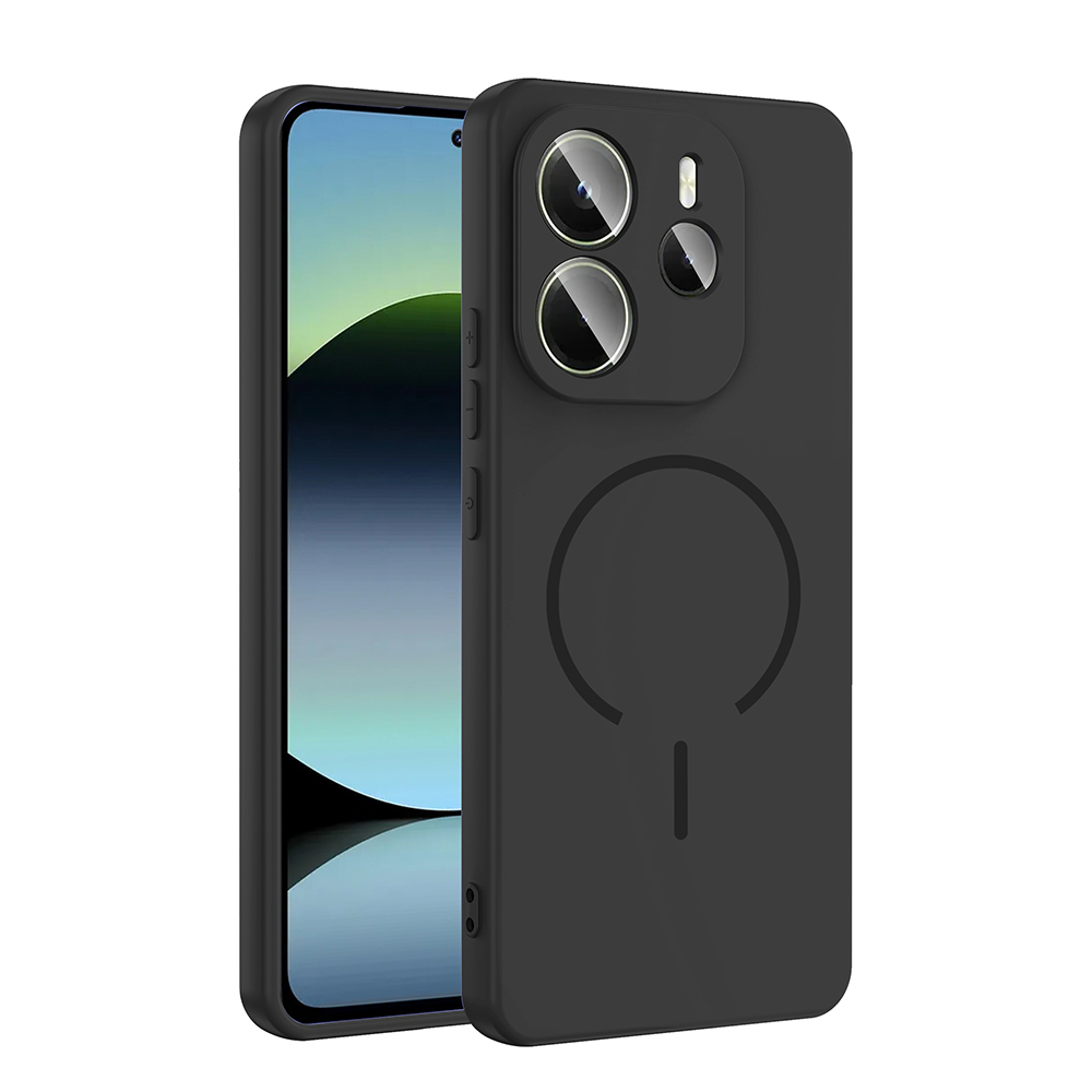 [RNZ-TA128844] Xiaomi Redmi Note 14 4G Uyumlu Kılıf M-safe Şarj Özellikli Zore Meta Kapak (Siyah)