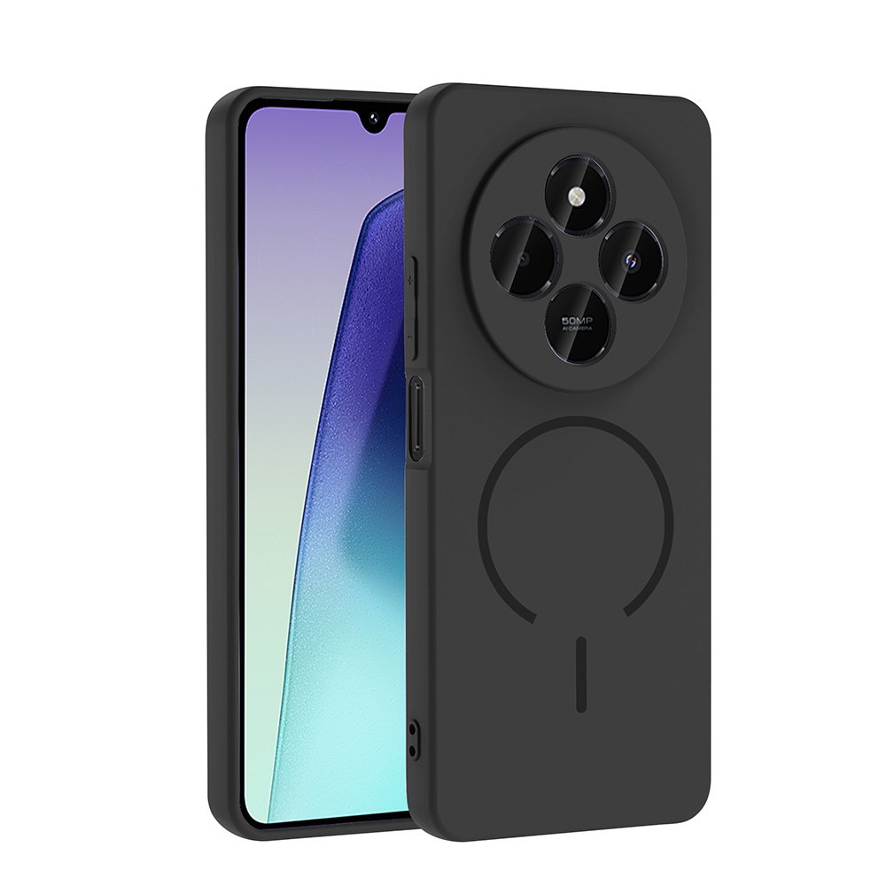 [RNZ-TA128809] Xiaomi Redmi 14C Uyumlu Kılıf M-safe Şarj Özellikli Zore Meta Kapak (Siyah)