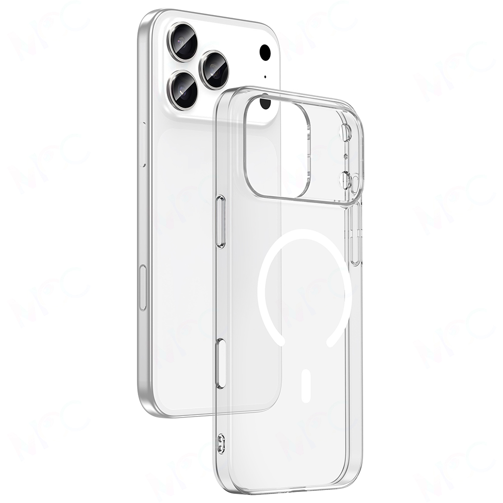 Apple iPhone 17 Pro Uyumlu Kamera Korumalı M-Safe Şarj Özellikli Şeffaf Zore London Sert PC Kapak