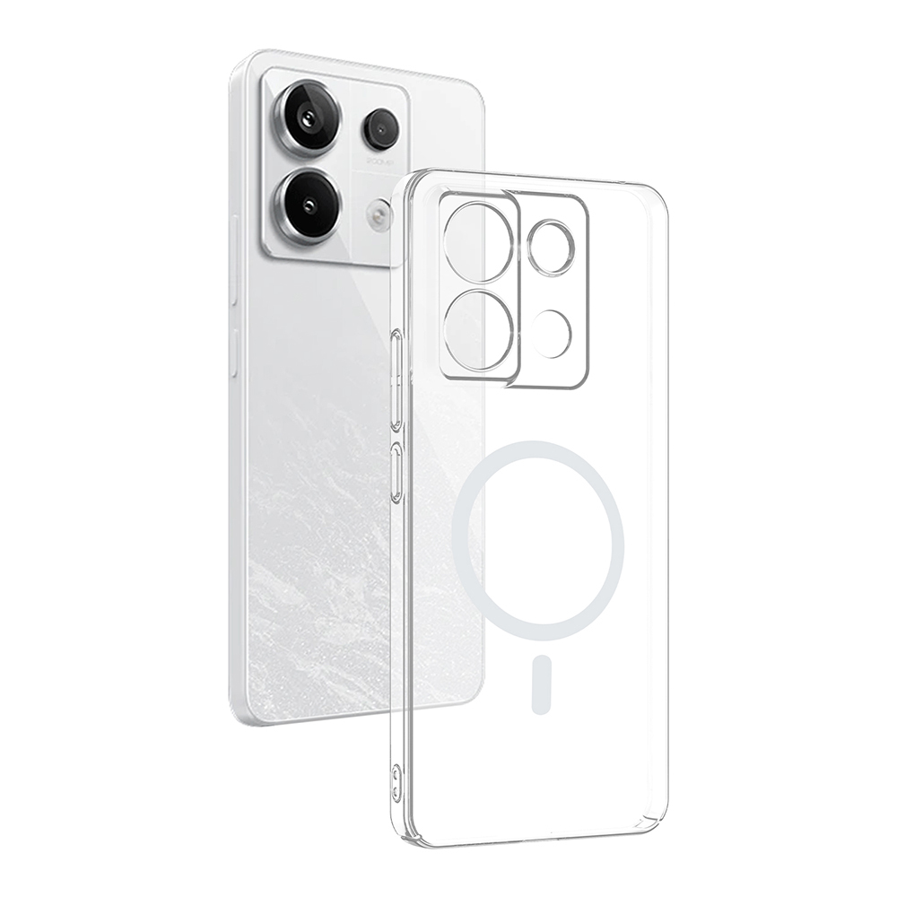 Xiaomi Redmi Note 13 Pro 4G Uyumlu Kamera Korumalı M-Safe Şarj Özellikli Şeffaf Zore London Sert PC Kapak