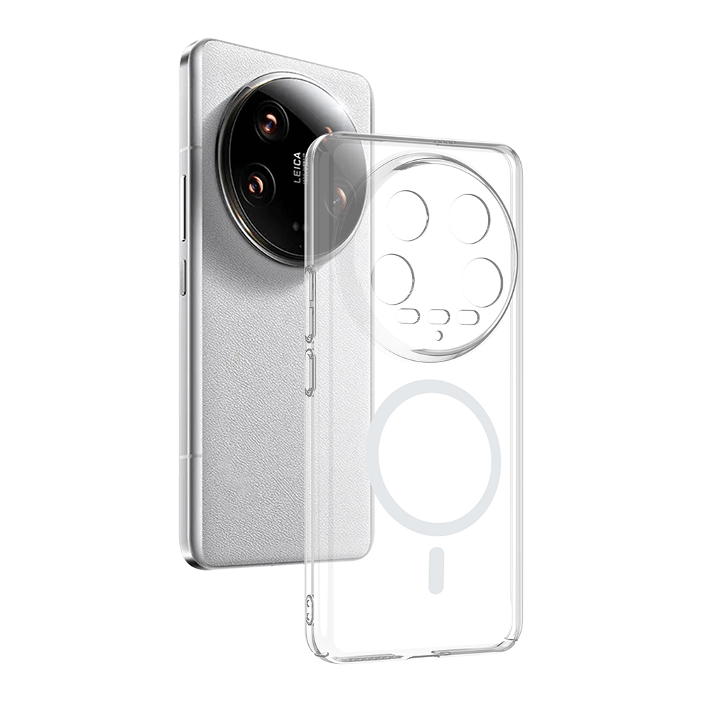 [RNZ-TA129332] Xiaomi Mi 14 Ultra Uyumlu Kamera Korumalı M-Safe Şarj Özellikli Şeffaf Zore London Sert PC Kapak