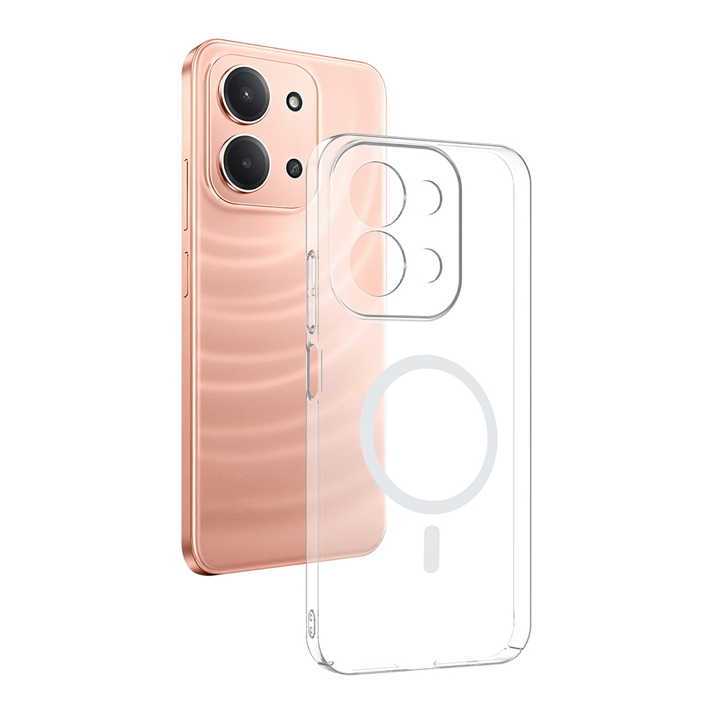 Xiaomi Redmi 15C Uyumlu Kamera Korumalı M-Safe Şarj Özellikli Şeffaf Zore London Sert PC Kapak
